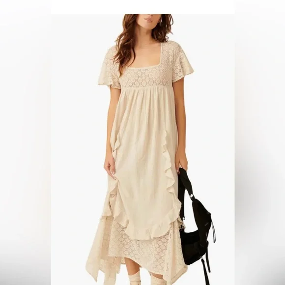 Free People | Dresses | Free People Bring The Romance Handkerchief Hem Maxi  Dress | Poshmark